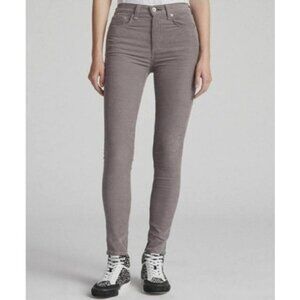Rag & Bone High-Rise Skinny Corduroy Pants Nickle Gray Size 28